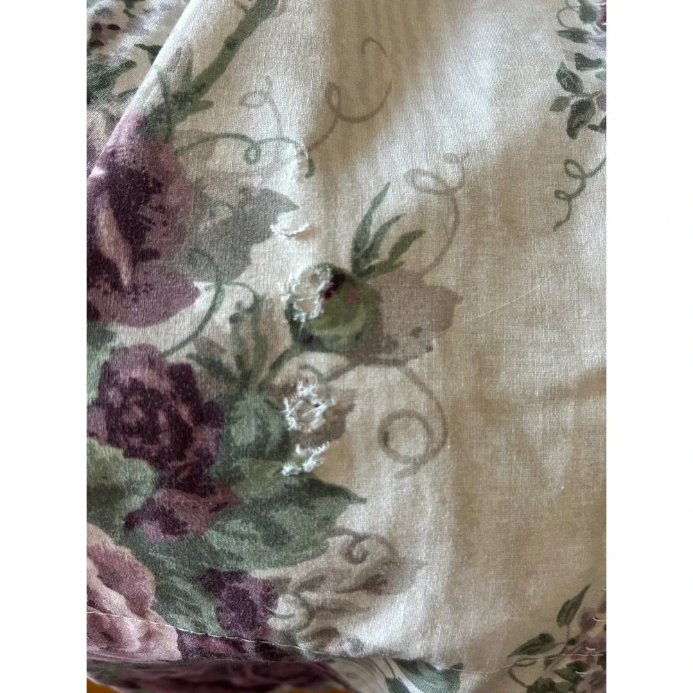 JCPenney Floral Pole Pocket Draperies Purple Rose Lined Curtains Set of 2 Panels